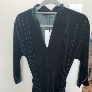 Zara Brand New Dark Green Velvet Dress